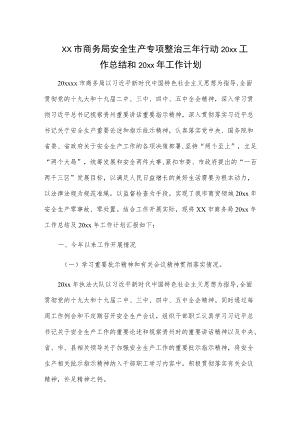 xx市商务局安全生产专项整治三行动20xx工作总结和20xx工作计划.docx