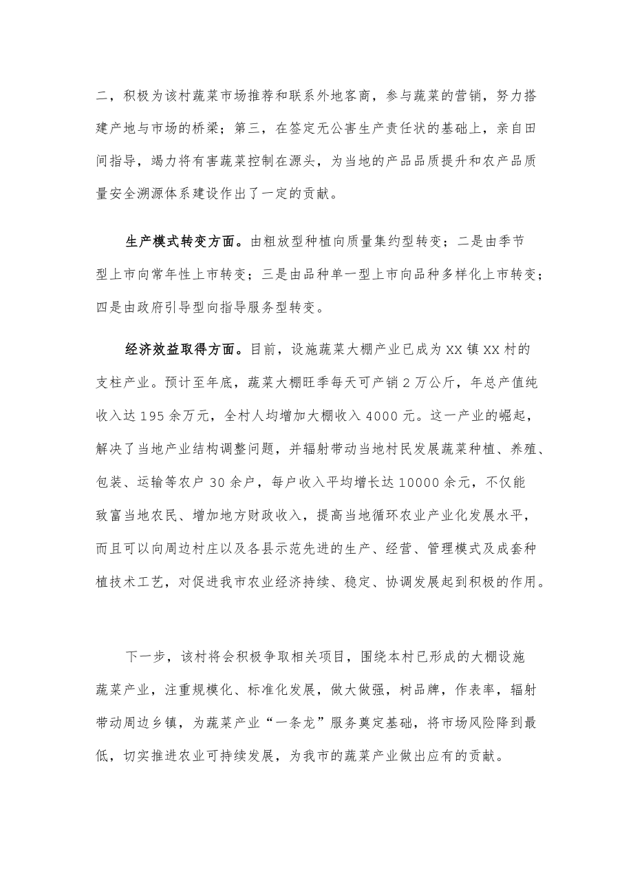 xx县xx镇xx村蔬菜大棚典型材料.docx_第2页