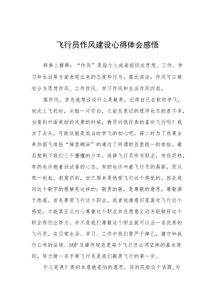 2022飞行员作风建设教育活动心得体会三篇范本.docx