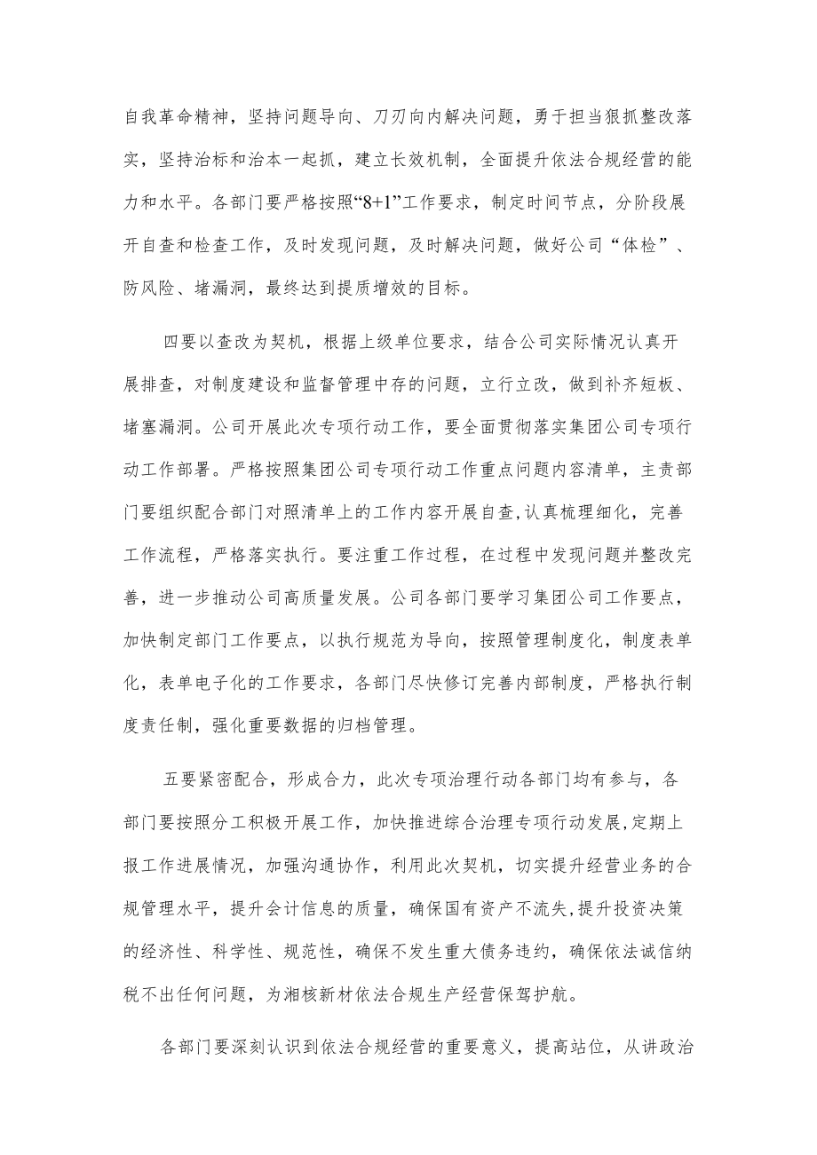 在公司“严肃财经纪律、依法合规经营”综合治理暨“深化整治基层违纪违法行为”专项行动推进会上的讲话.docx_第2页