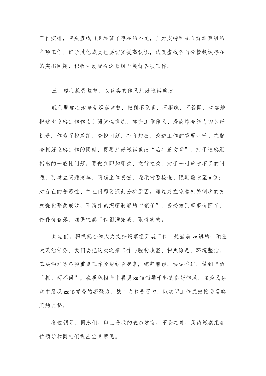 在xx镇巡察工作动员会上的表态发言.docx_第3页