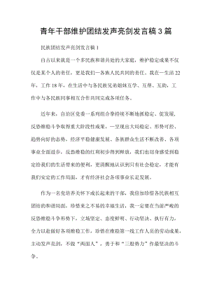 青干部维护团结发声亮剑发言稿3篇.docx