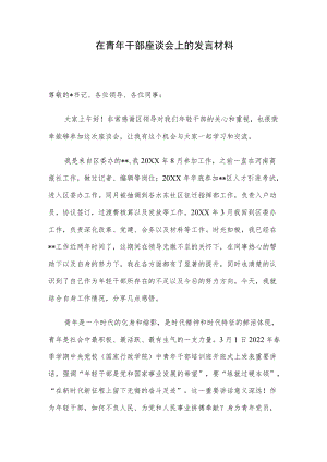 在青干部座谈会上的发言材料(1).docx