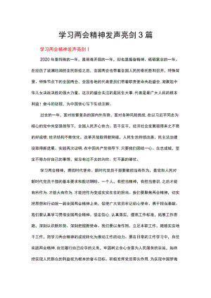 学习两会精神发声亮剑3篇.docx