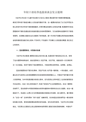 轻干部培养选拔座谈会发言提纲.docx