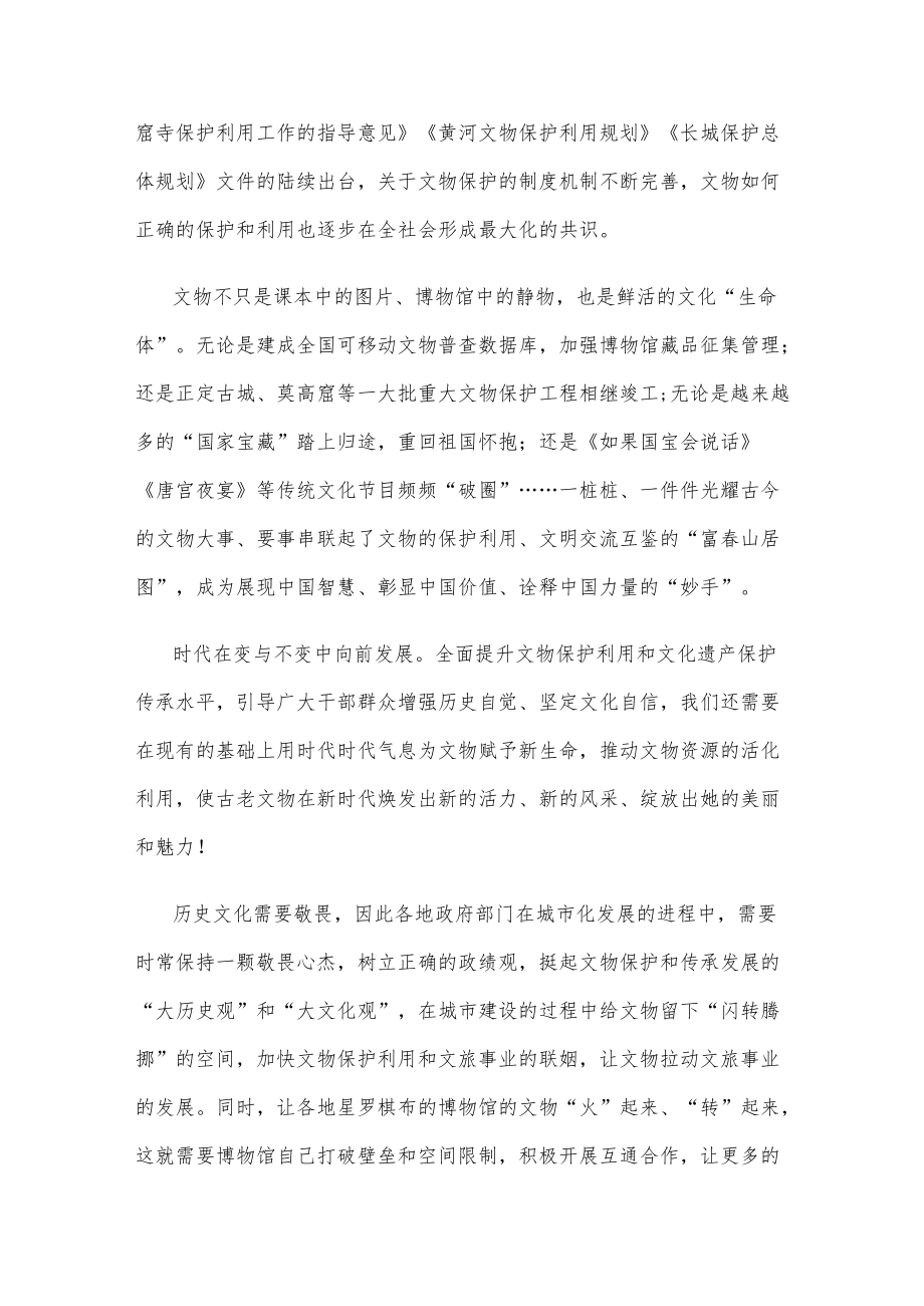 学习贯彻全国文物工作会议精神心得体会发言.docx_第2页