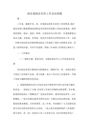 政法委政法宣传工作总结两篇.docx