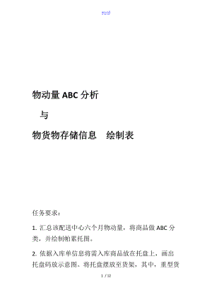 物动量ABC分析资料报告及货物存储.doc