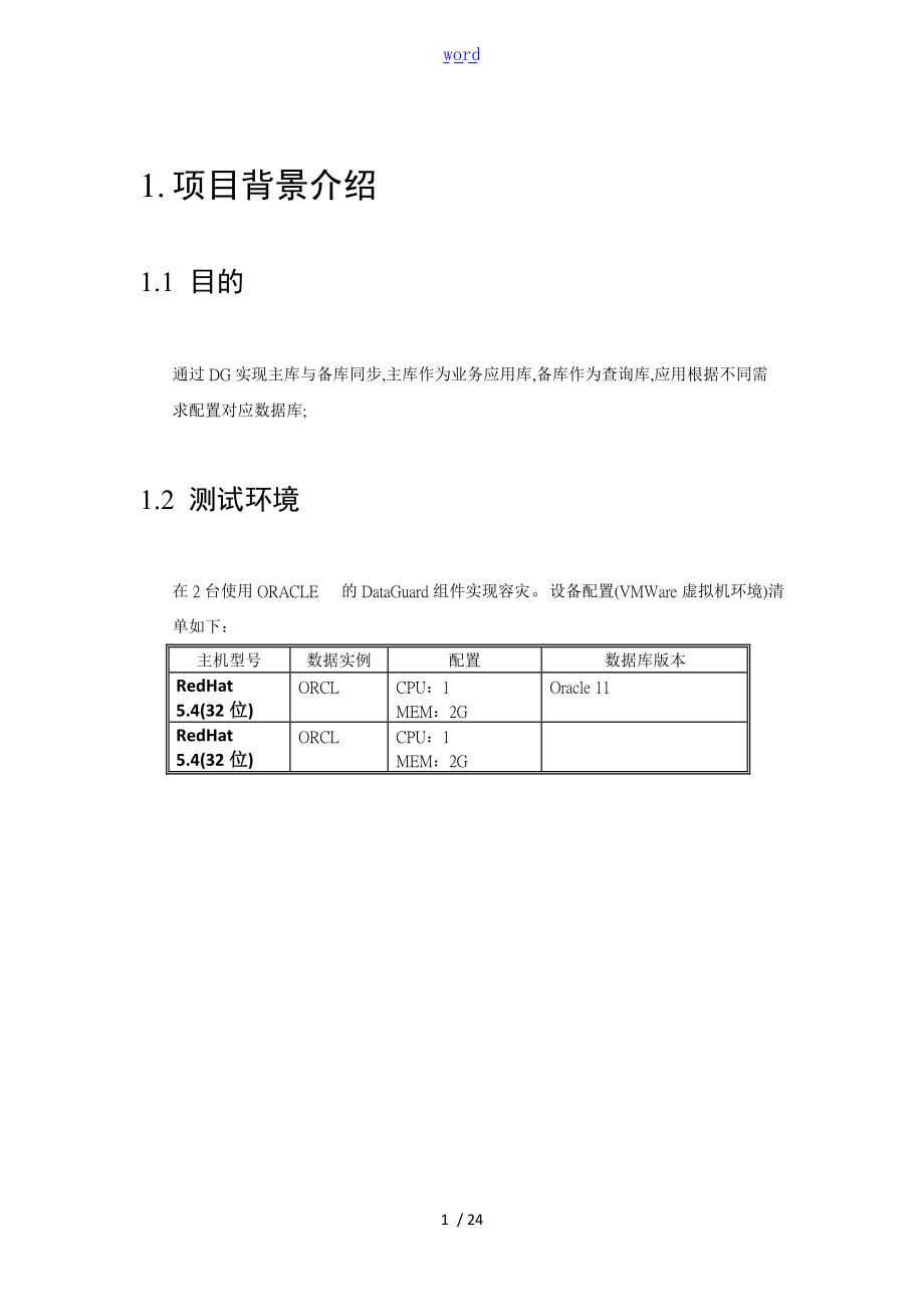 大数据库读写分离解决方案设计-DG实施方案设计.doc_第1页