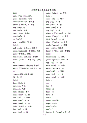 新版PEP小学英语3-6级单词表.doc