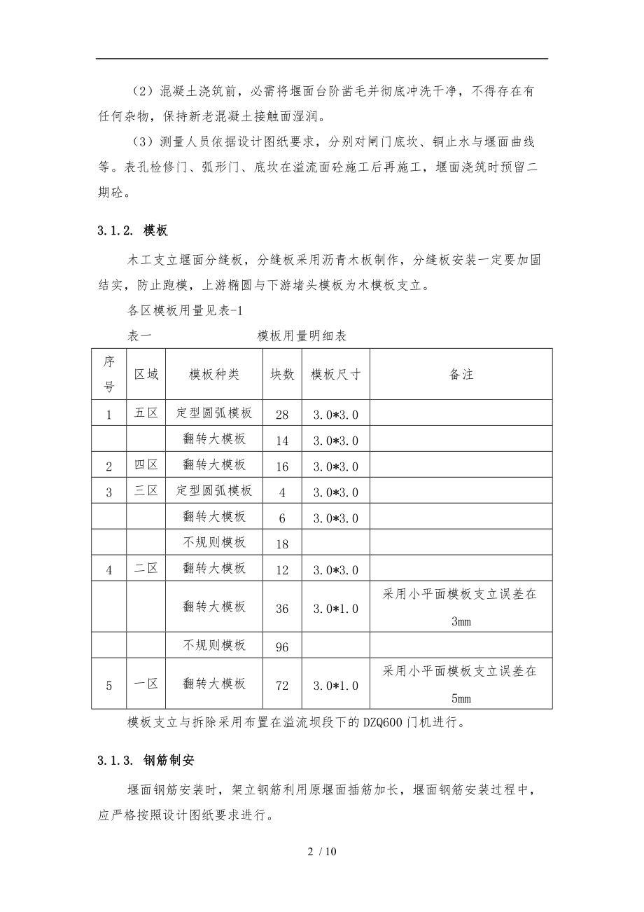 溢流面混凝土工程施工设计方案.doc_第2页