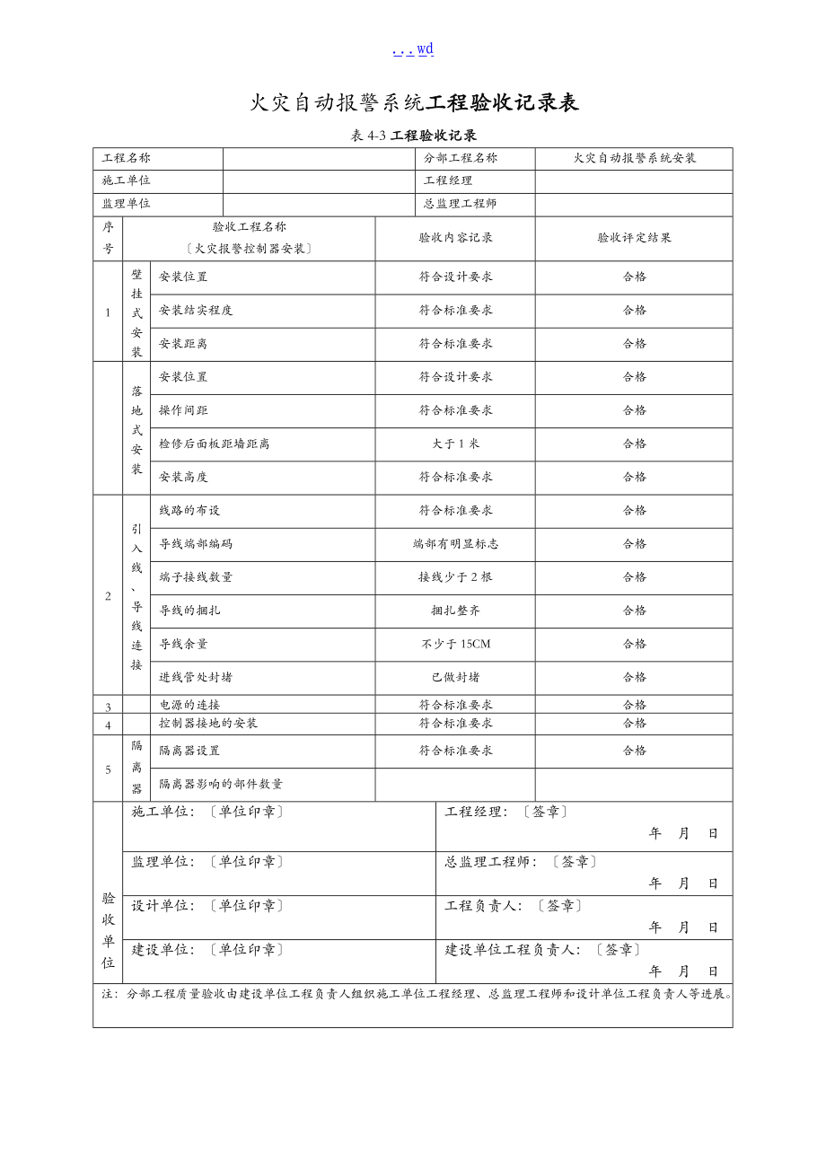 火灾自动报警系统工程验收记录文稿.doc_第3页