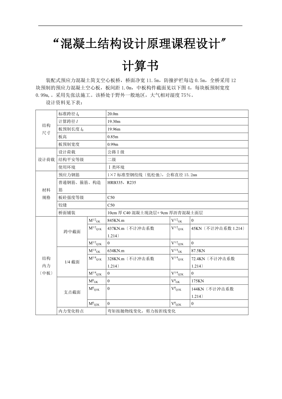 20m预应力空心板桥上部计算书.docx_第1页