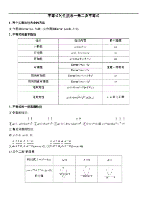 不等式的性质与一元二次不等式.docx