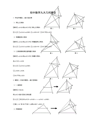 初中数学九大几何模型-初中几何九大模型-初中九大几何模型.docx