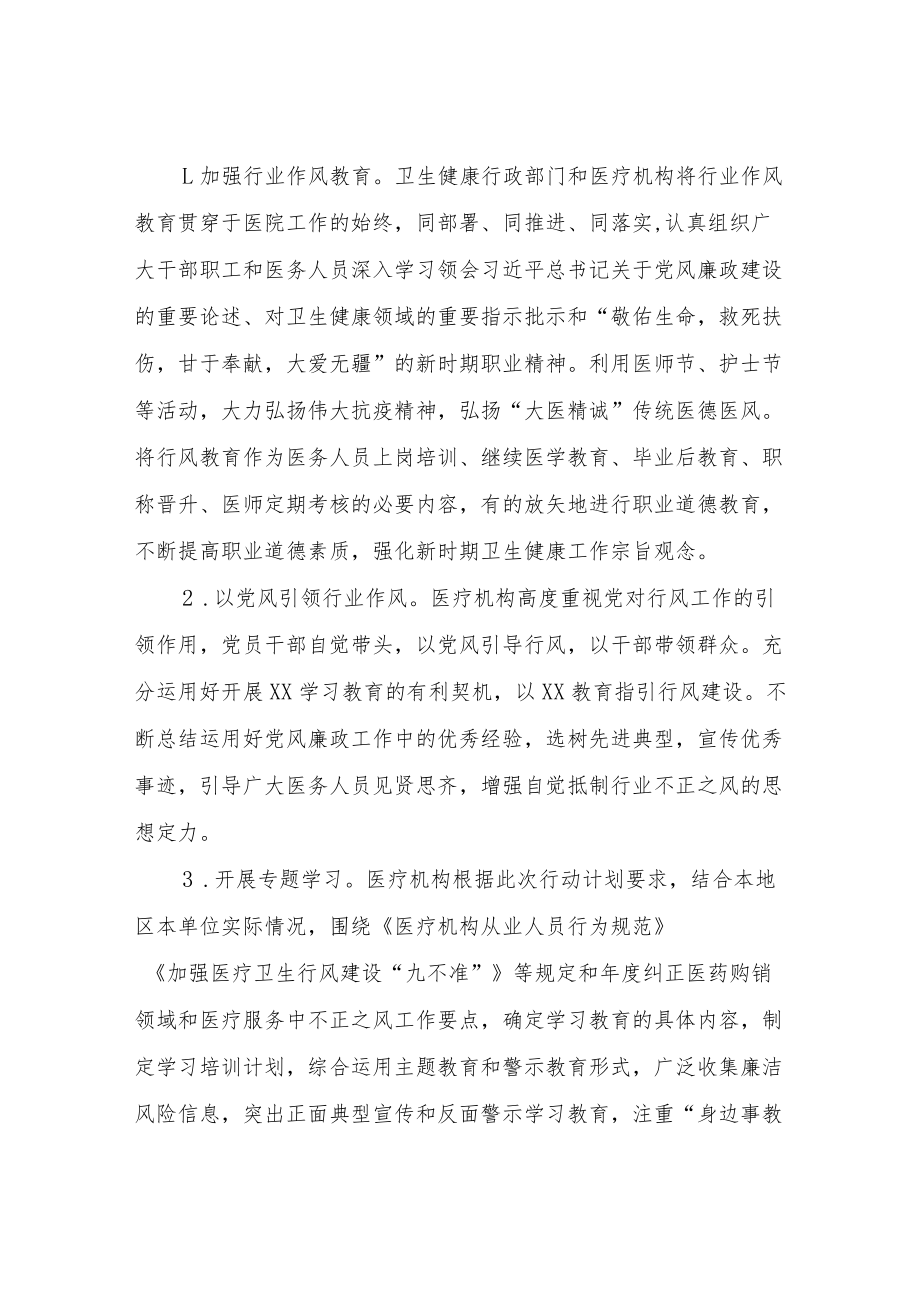 医疗工作人员廉洁从业行动实施方案（附承诺书）.docx_第2页