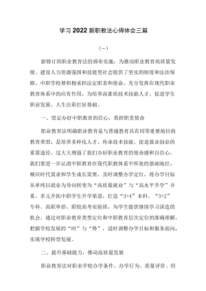 学习2022新职教法心得体会三篇.docx