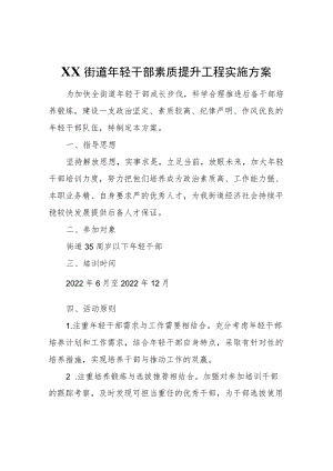 XX街道轻干部素质提升工程实施方案.docx