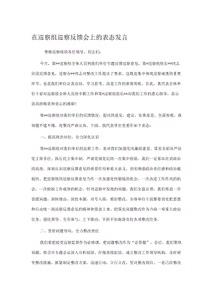 在巡察组巡察反馈会上的表态发言.docx