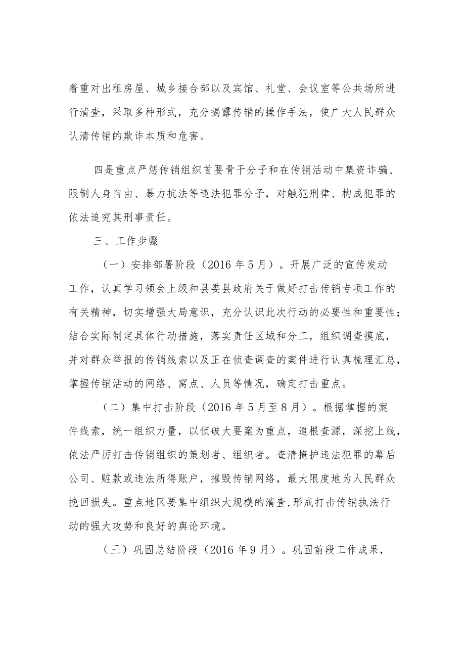 XX镇打击传销专项行动实施方案.docx_第2页