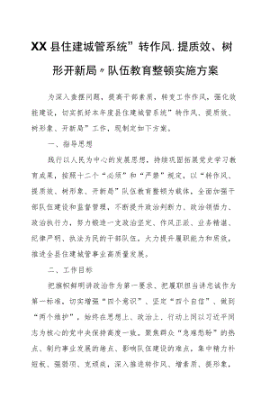 XX县住建城管系统“转作风、提质效、树形开新局”队伍教育整顿实施方案.docx