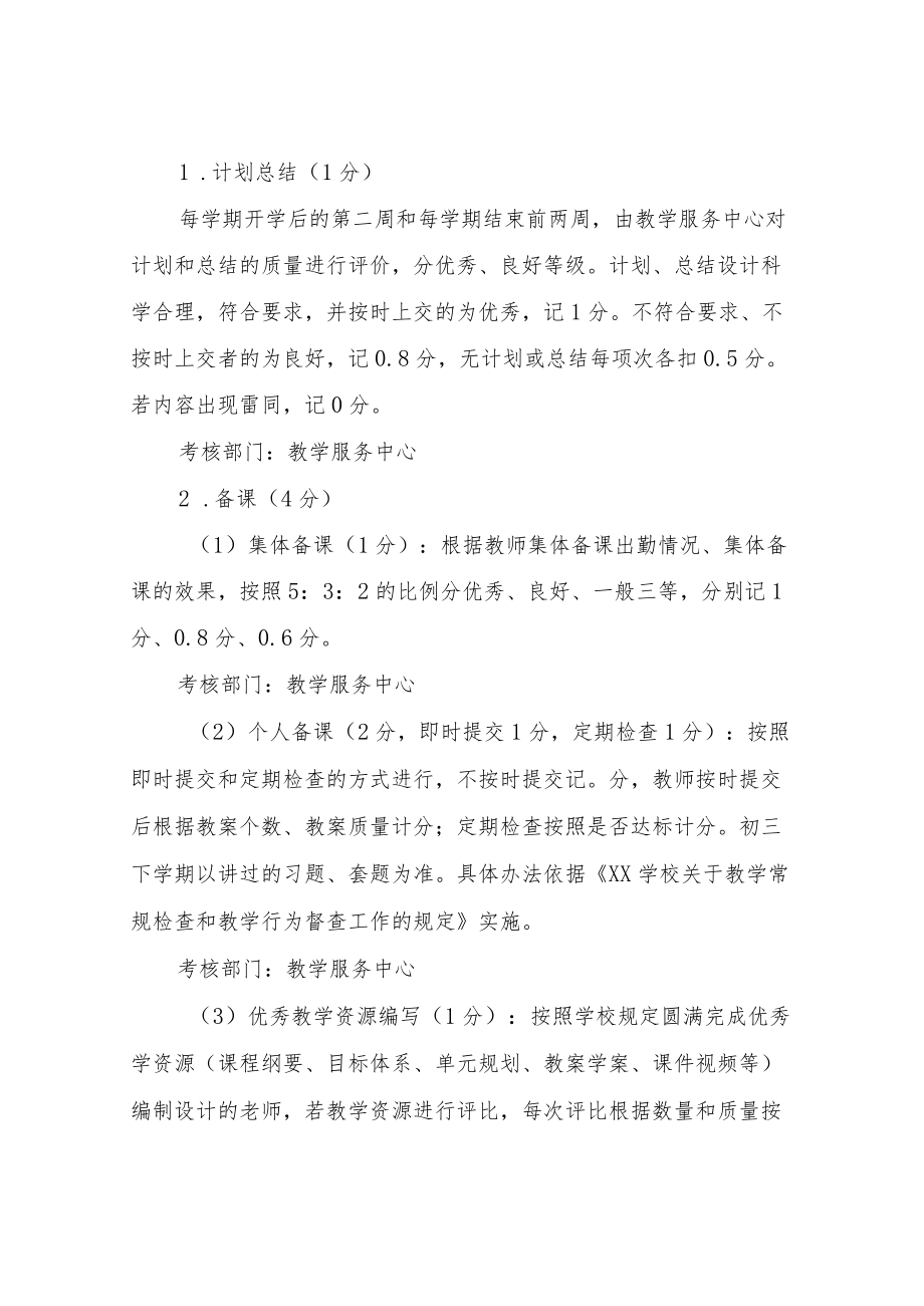 XX学校2021—2022学教师岗位目标考核方案.docx_第2页