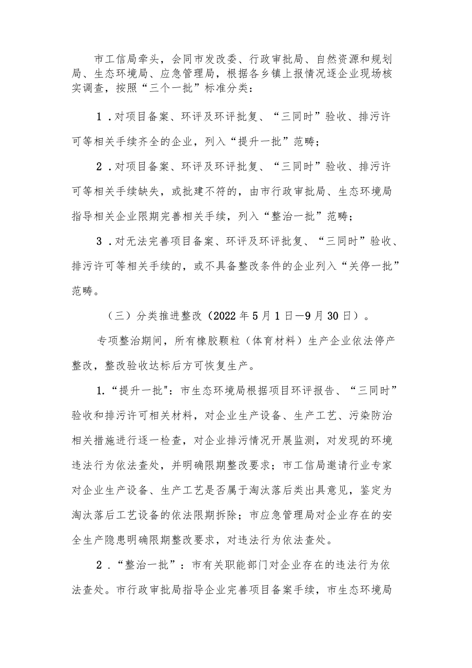 XX市橡胶颗粒（体育材料）生产企业专项整治工作实施方案.docx_第2页