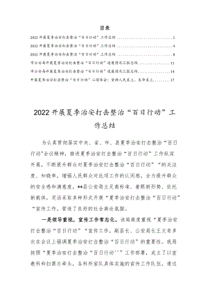 2022开展夏季治安打击整治“百日行动”工作总结（6篇推荐）.docx