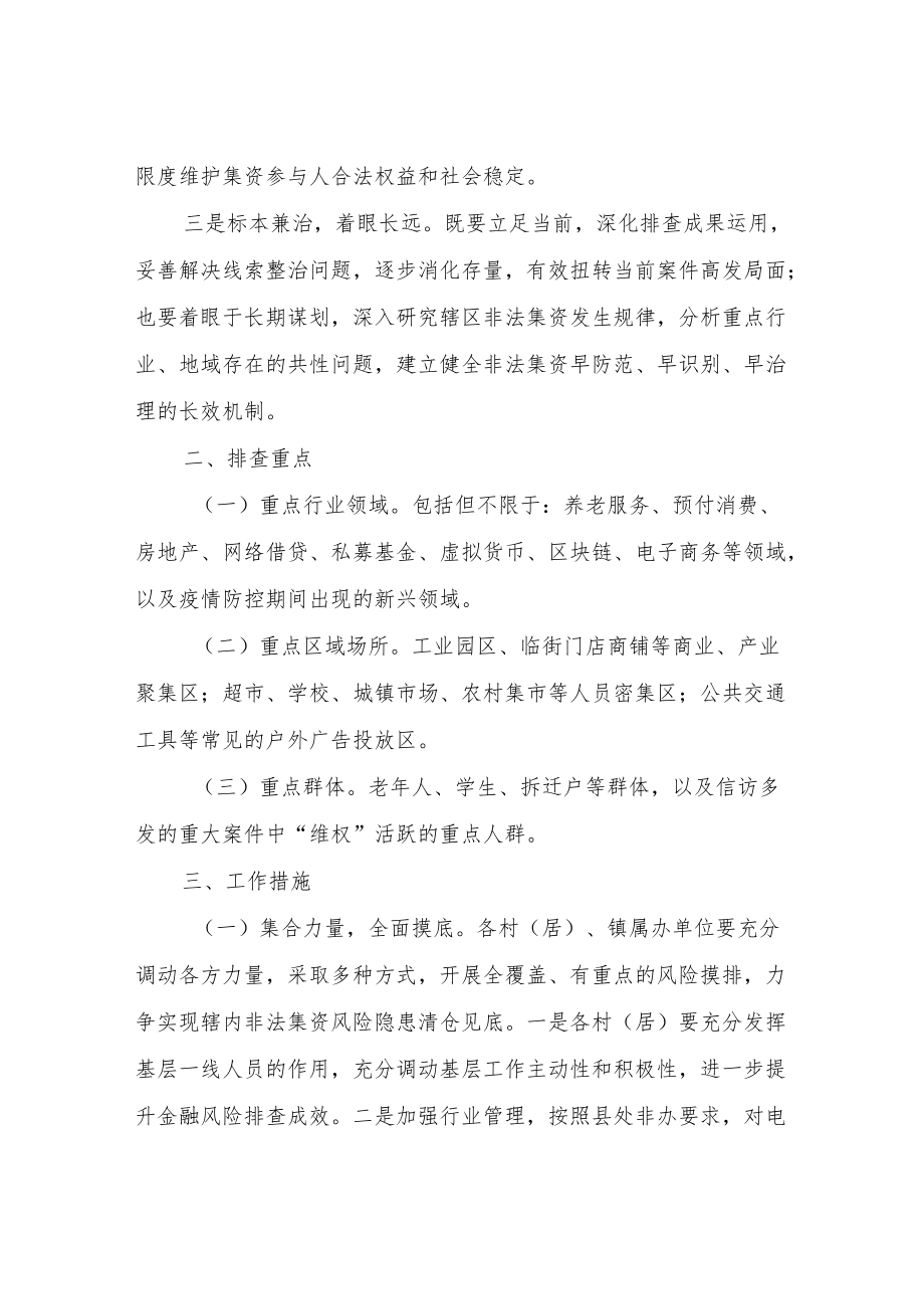 XX镇关于开展非法集资风险排查实施方案.docx_第2页