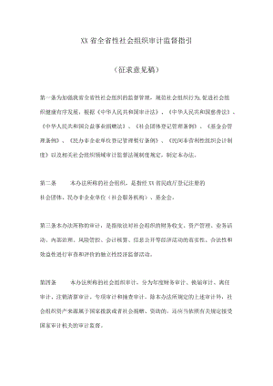 XX省全省性社会组织审计监督指引.docx