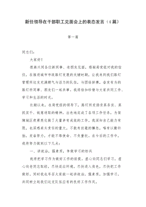 新任领导在干部职工见面会上的表态发言（4篇）.docx