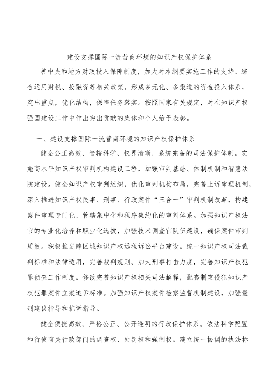 建设支撑国际一流营商环境的知识产权保护体系.docx_第1页