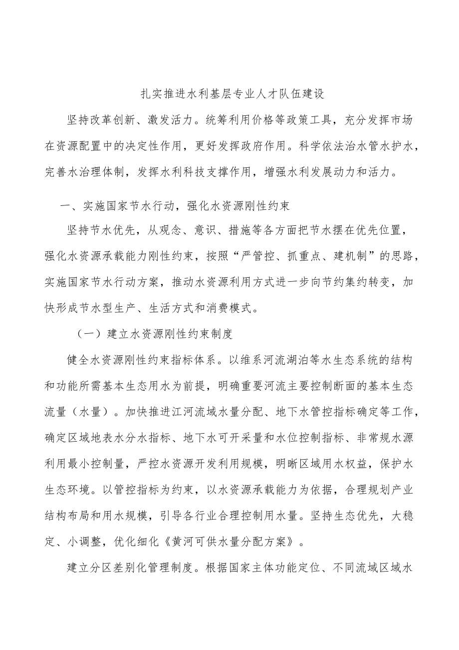 扎实推进水利基层专业人才队伍建设.docx_第1页