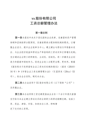 混改公司工资总额管理办法(1).docx