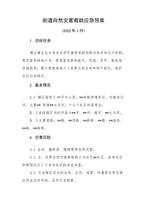 街道自然灾害救助应急预案.docx