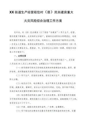 XX街道生产经营租住村（居）民自建房重大火灾风险综合治理工作方案.docx