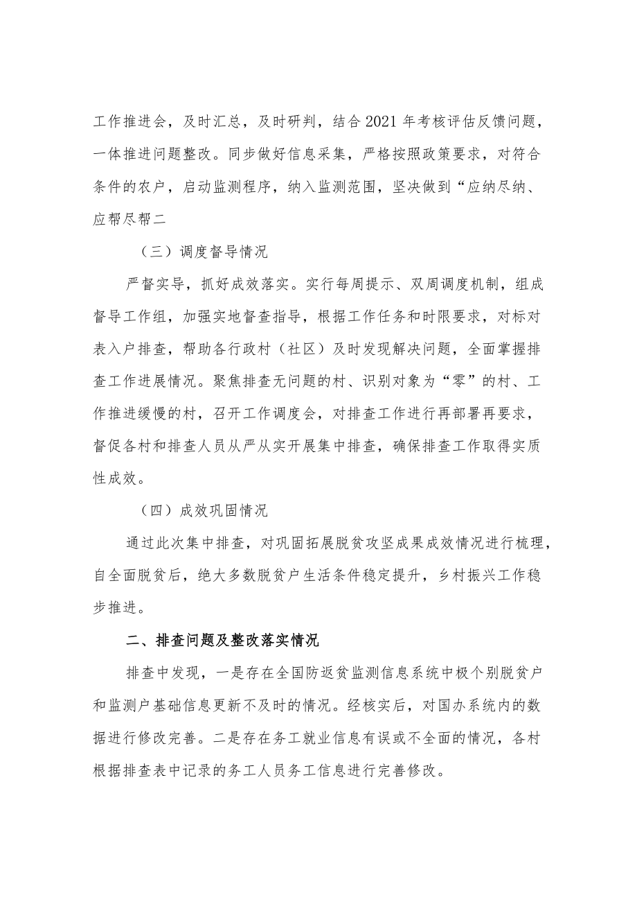 XX镇2022防止返贫动态监测和帮扶机制集中排查工作自查报告.docx_第2页