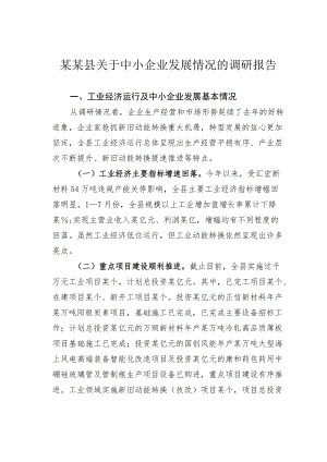 某某县关于中小企业发展情况的调研报告.docx