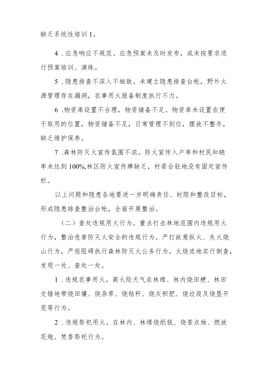 XX县森林火灾隐患排查整治和查处违规用火行为专项行动实施方案.docx_第2页