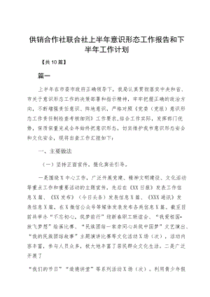 供销合作社联合社上半意识形态工作报告和下半工作计划.docx