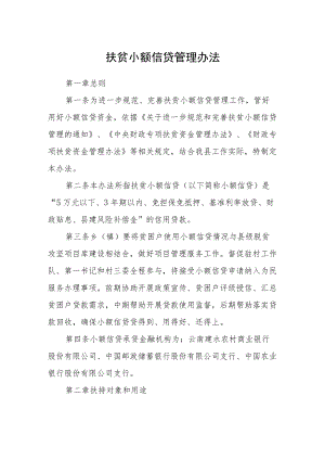 扶贫小额信贷管理办法.docx