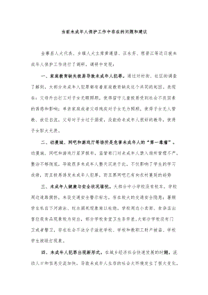 当前未成人保护工作中存在的问题和建议.docx