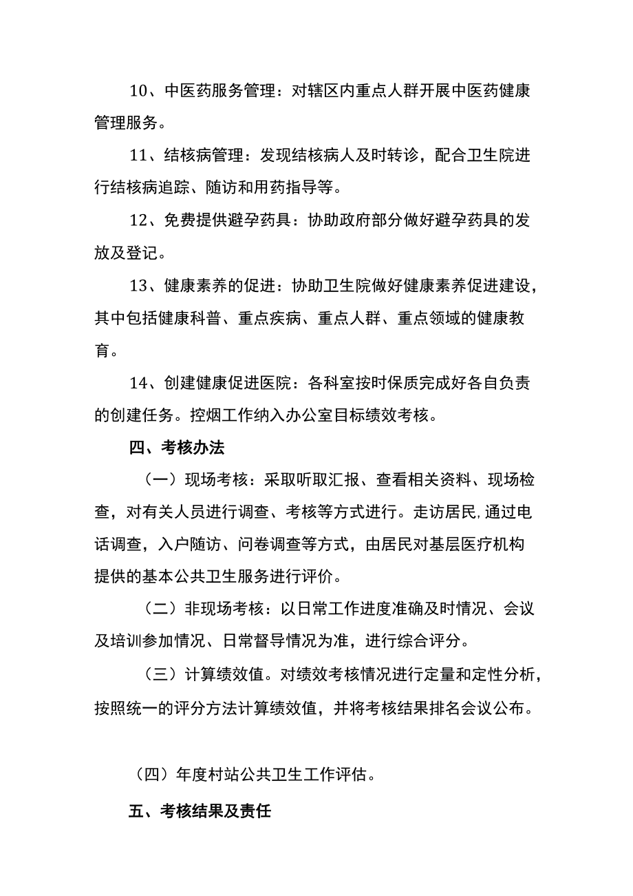 卫生院公共卫生服务项目及创建健康促进医院绩效考核方案.docx_第3页