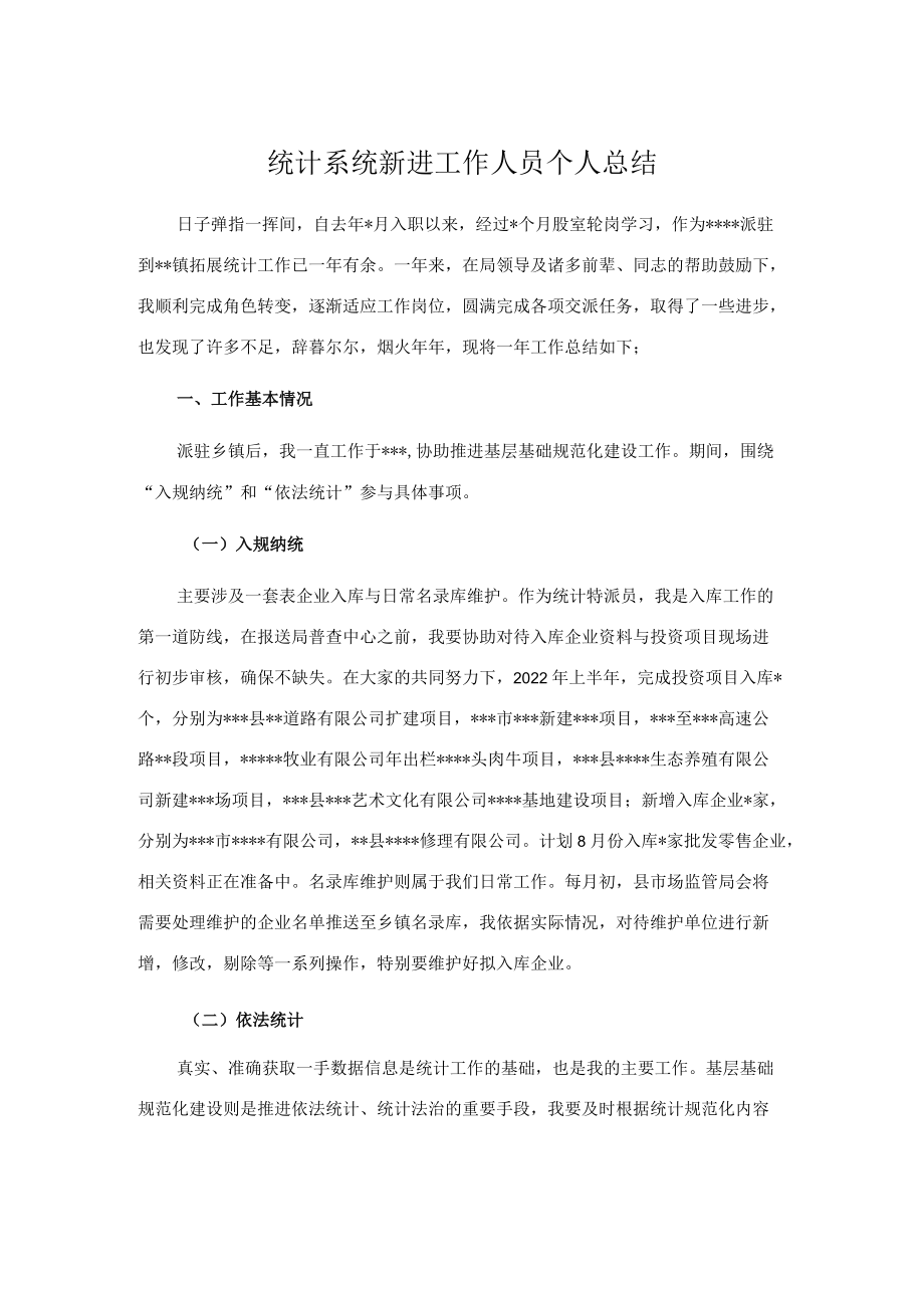 统计系统新进工作人员个人总结.docx_第1页