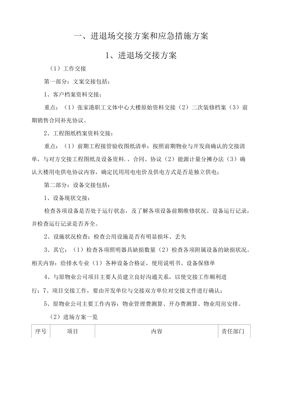 物业服务进退场交接方案和应急措施方案.docx_第2页