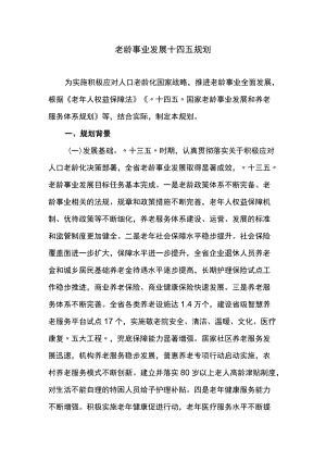 老龄事业发展十四五规划.docx