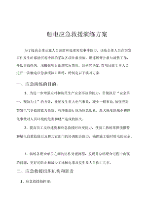 触电应急救援演练方案.docx