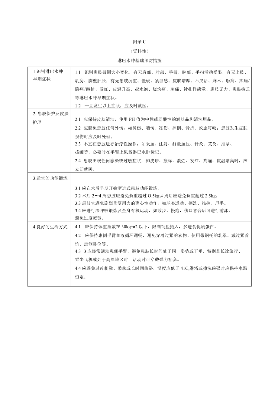 乳腺癌手术术后患者淋巴水肿管理路径、评估表、手法.docx_第3页