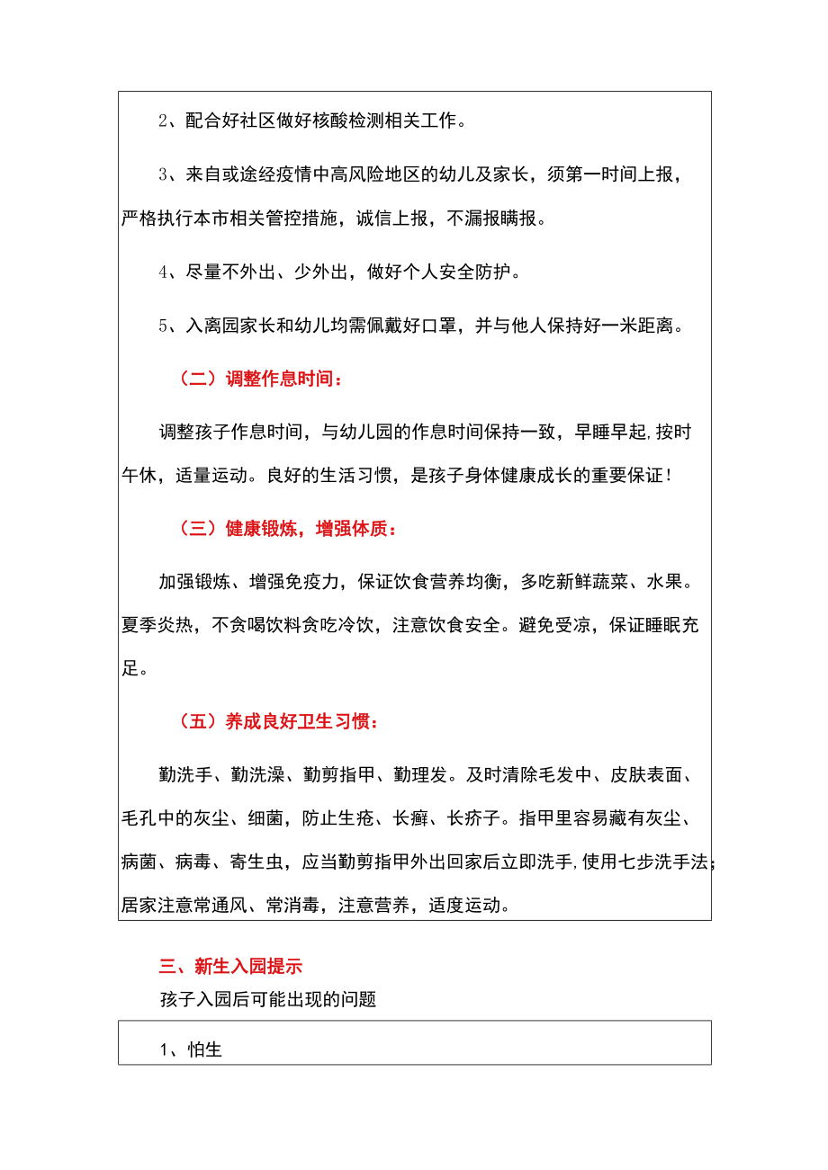 幼儿园2022季开学通知及温馨提示告家长书（详细版）.docx_第2页