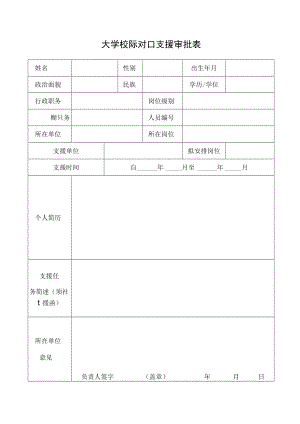 大学校际对口支援审批表.docx